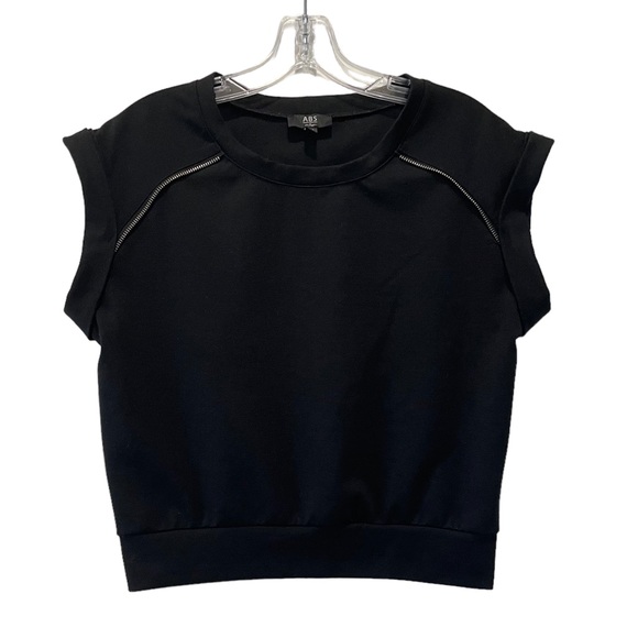 Allen Schwartz ABS Denim Collection Women’s Black Cropped Top Cuff - Picture 7 of 7